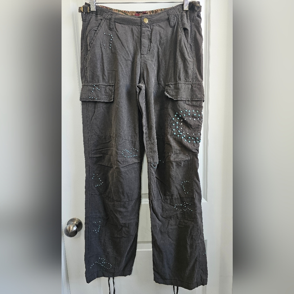 Da-Nang Gray and Blue Cargo Pants Utility Style